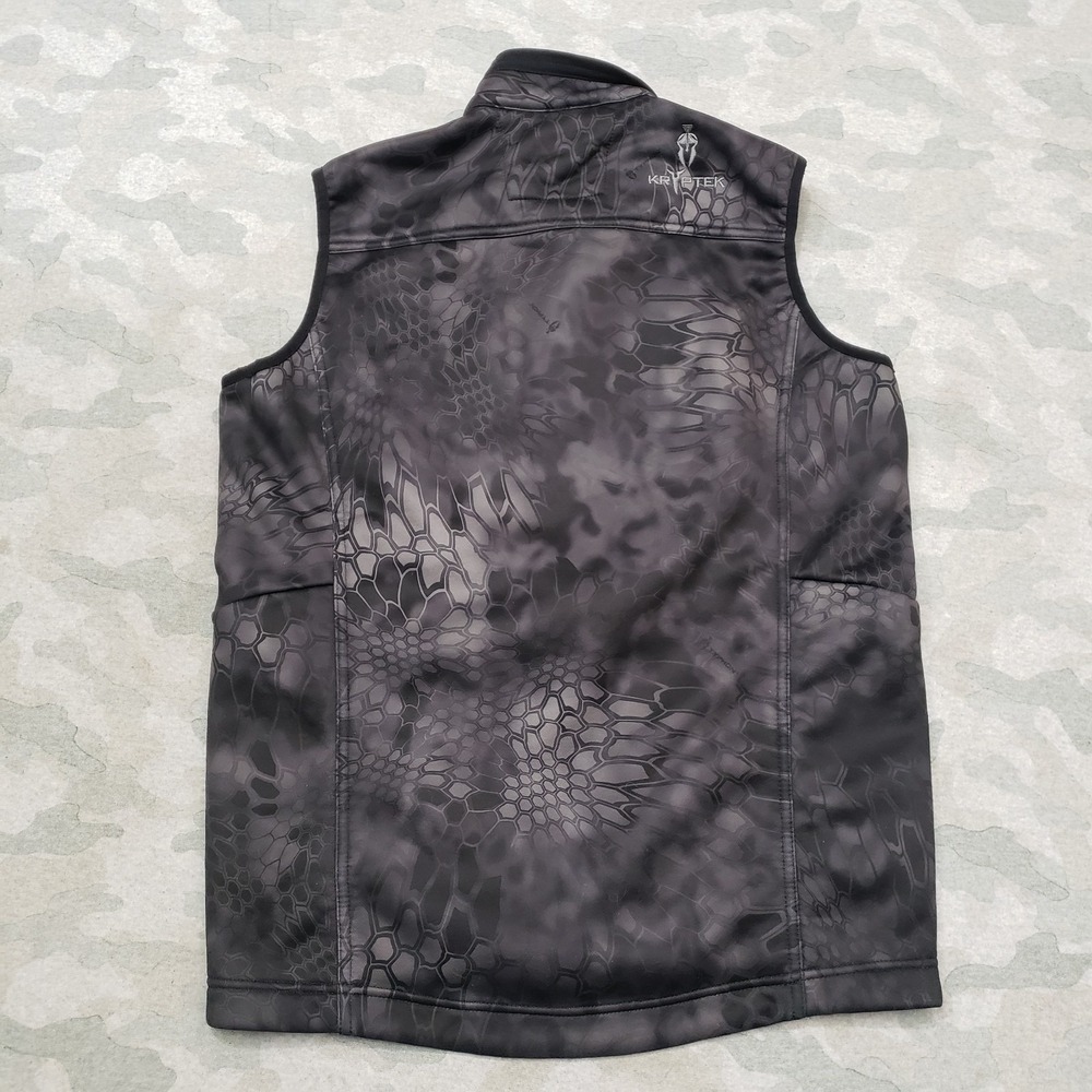 Kryptek Vest Mens Small Black Camo Hunting Full Zip Pockets Sleeveless Outdoors - Picture 7 of 11